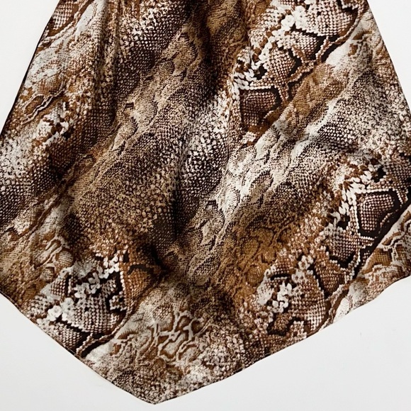 NWT Guess Snake Print Slip Mini Dress S Eco Lucy Cowl-Neck Slip Party Dress - Picture 6 of 13